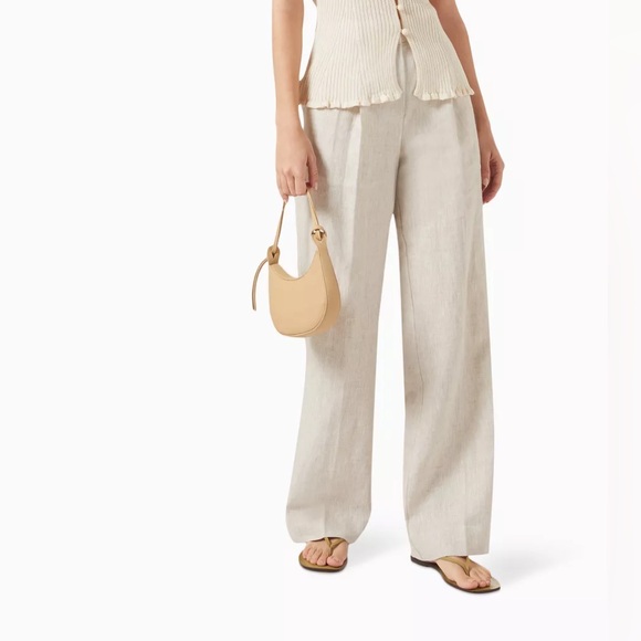 Reformation Alex Linen Pant in Oatmeal - Picture 2 of 10